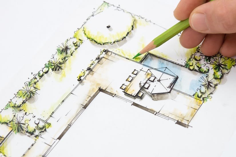 Landschaftsbau-Plan vom Architekten